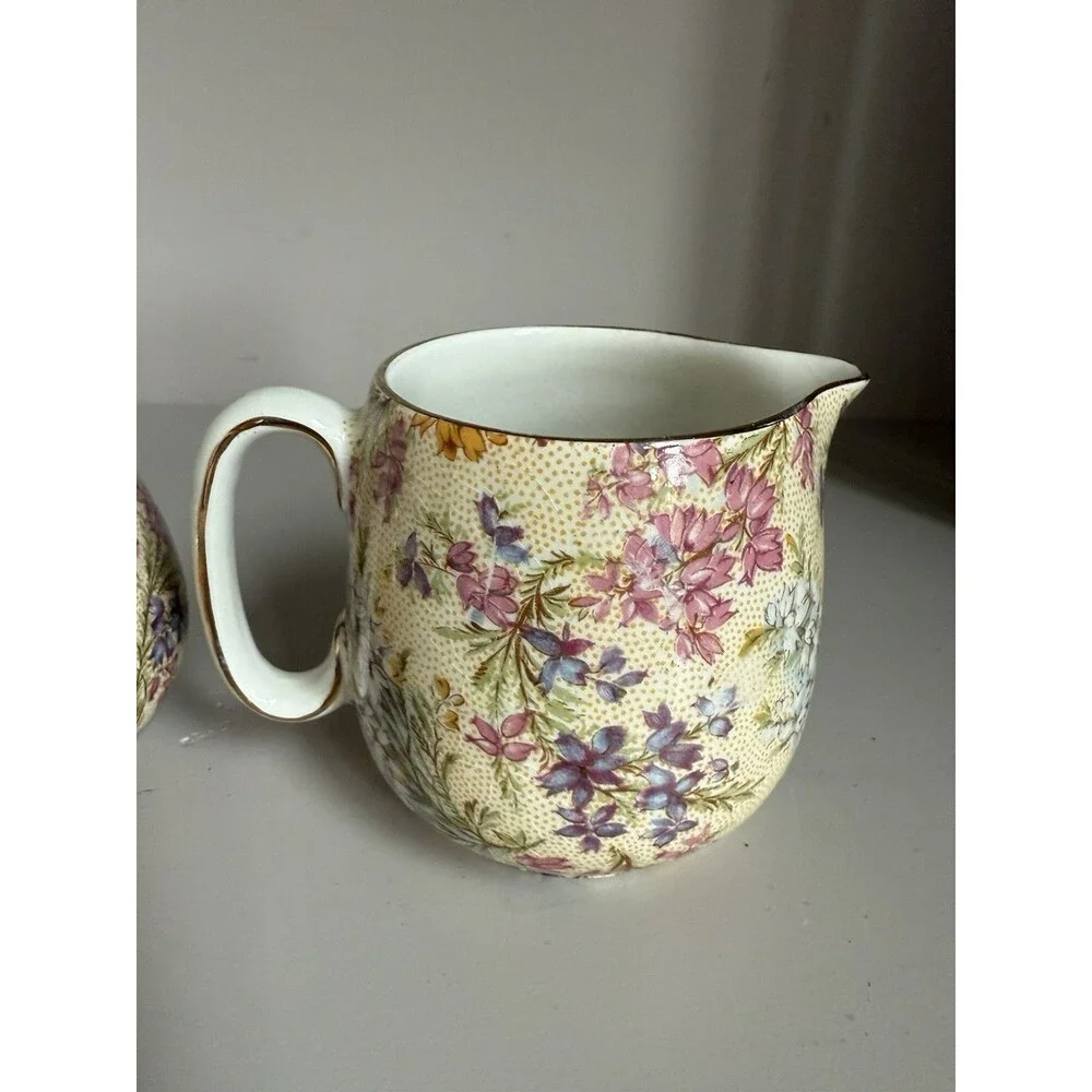 VTG  Lord Nelson Ware, Heather Chinz, Creamer, Sugar Set